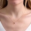 9ct Yellow Gold Round Brilliant Garnet Solitaire Pendant Charm