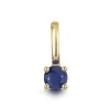 9ct Yellow Gold Round Brilliant Sapphire Solitaire Pendant Charm