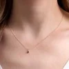9ct Yellow Gold Round Brilliant Sapphire Solitaire Pendant Charm