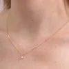 9ct Yellow Gold Round Brilliant Opal Solitaire Pendant Charm