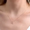 9ct Yellow Gold Round Brilliant Opal Solitaire Pendant Charm