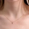 9ct Yellow Gold Round Brilliant Topaz Solitaire Pendant Charm