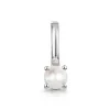 9ct White Gold Round Brilliant Pearl Solitaire Pendant Charm