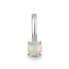 9ct White Gold Round Brilliant Opal Solitaire Pendant Charm