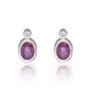9ct Yellow Gold Diamond and 0.10ct Ruby Earrings