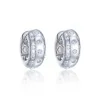 Silver Rub Over Cubic Zirconia Earrings