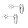18ct White Gold Cushion Cut 1.15ct Amethyst and Diamond Halo Earrings