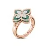 Princess Flower 4.44ct Malachite and 0.19ct Diamond Ring