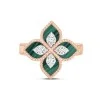Princess Flower 4.44ct Malachite and 0.19ct Diamond Ring