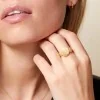 Yellow Gold Plated Triple Brushed Ring
