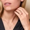 9ct Yellow Gold Diamond and 0.06ct Ruby Pendant