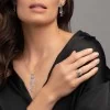 18ct White Gold Brilliant Diamond 0.70ct and Sapphire 1.48ct Rub Over Pendant