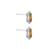 18ct White Gold Diamond 0.14ct and Citrine 0.97ct Halo Earrings