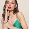 Silver Emerald Cut Forest Green Crystal and Cubic Zirconia Halo Drop Earrings