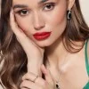 Silver Emerald Cut Forest Green Crystal and Cubic Zirconia Halo Drop Earrings