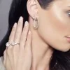 18ct White Gold Brilliant Cut 5.00ct Diamond Hoop Earrings