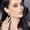 18ct White Gold Brilliant Cut 5.00ct Diamond Hoop Earrings