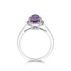 18ct White Gold Amethyst 2.98ct and Diamond 0.21ct Halo Ring