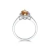 18ct White Gold 0.34ct Diamond and Citrine 1.48ct Halo Ring