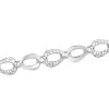 Silver Textured Chain Link Bracelet