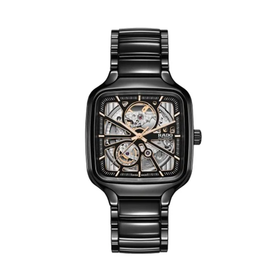 Rado True Square Skeleton Black Mens Watch R27086162 Front