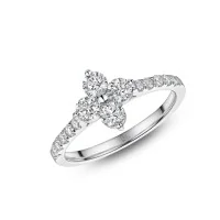 9ct White Gold Brilliant Cut Diamond 0.73ct Cluster Ring
