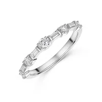 9ct White Gold Baguette and Brilliant Cut 0.50ct Diamond Eternity Ring