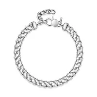Silver Fancy Curb Mens Bracelet