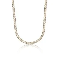 Mens Gold Plated Sterling Silver Curb Chain Necklace