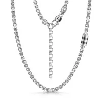 Silver 50cm Barrel Design Chain Necklet