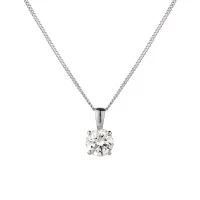 18ct White Gold Brilliant Cut 1.00ct Diamond Pendant
