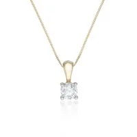 18ct Yellow Gold 0.50ct Round Brilliant Diamond Solitaire Pendant