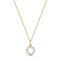 9ct Yellow Gold 0.15ct Round Brilliant Diamond Open Circle Pendant