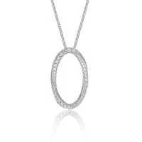 18ct White Gold Brilliant Cut Diamond  0.54ct Twisted Circle Pendant