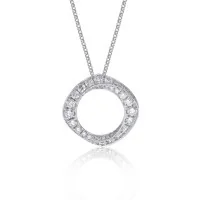 18ct White Gold Brilliant Cut Diamond 1ct Twisted Circle Pendant