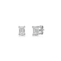 18ct White Gold Emerald Cut 1.50ct Diamond Earrings