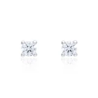 18ct Yellow Gold 0.50ct Round Brilliant 4 Claw Diamond Solitaire Earrings