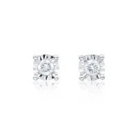 9ct White Gold Brilliant Cut 0.20ct Diamond Stud Earrings