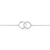 9ct White Gold Brilliant Cut Diamond 0.06ct Interlocking Circle Bracelet