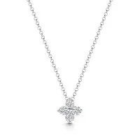 9ct White Gold Brilliant Cut 0.33ct Diamond Cluster Pendant