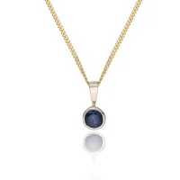 9ct Yellow Gold Sapphire Rub Over Pendant