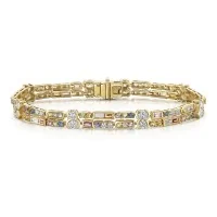 18ct Yellow Gold 3.70ct Sapphire & Lab Grown Diamond Bracelet