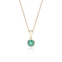 9ct Yellow Gold Emerald Rub Over Pendant