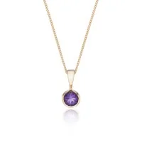 9ct Yellow Gold Amethyst Rub Over Pendant
