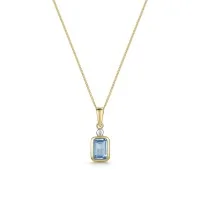 9ct Yellow Gold 0.85ct Blue Topaz Pendant