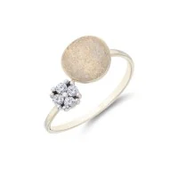 9ct Yellow Gold Cubic Zirconia Textured Disc Ring