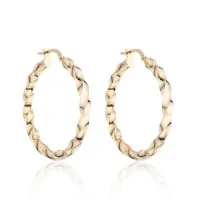 9ct Yellow Gold Twist Hoop Earrings