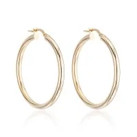 9ct Yellow Gold Tubular Hoop Earrings