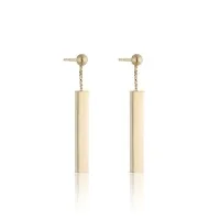 9ct Yellow Gold Bar Drop Earrings