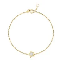 9ct Yellow Gold Mother Of Pearl Star Bracelet